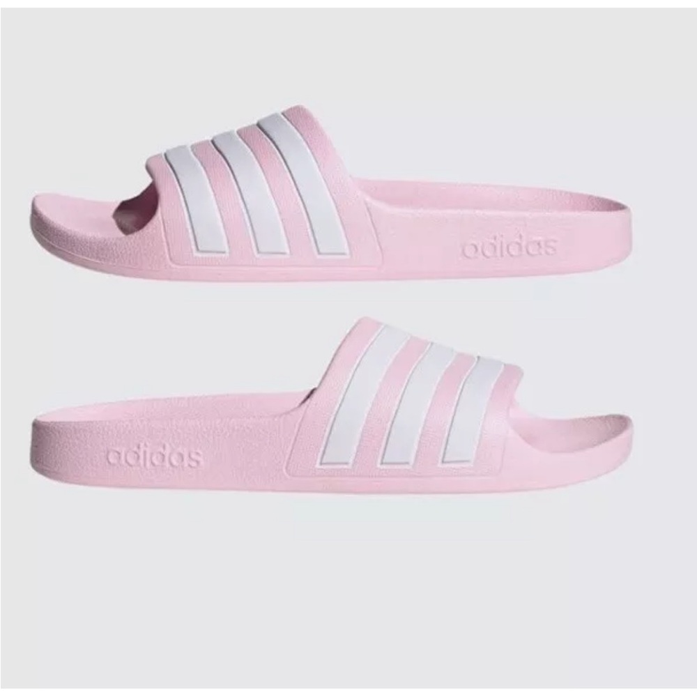 Adidas Kids Adilette Slides Kids - New With Tags- Size 4 - Pink White NWT